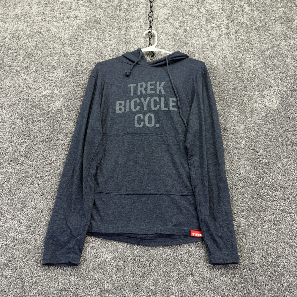 Trek Hoodie Shirt Mens M Gray Graphic Long Sleeve Pullover